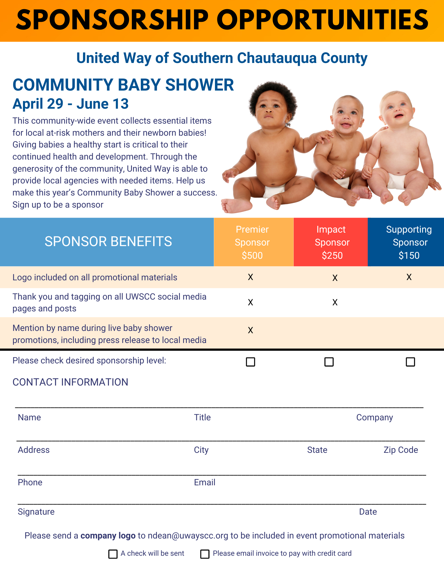 2024 Baby Shower Sponsorship